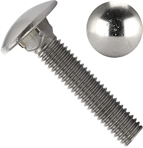 OPIOL QUALITY® Flachrundschrauben DIN 603 M8x35 aus Edelstahl A2 V2A (50 Stück) Schlossschrauben Flachrundkopf Schrauben Vollgewinde Vierkantansatz Schloßschrauben