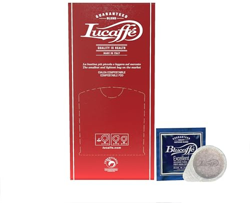 Lucaffè - 150 Cialde Caffè Compostabili ESE Ø44 mm - Blucaffè - Prodotto in italia - Qualità Superior - Espresso Cremoso