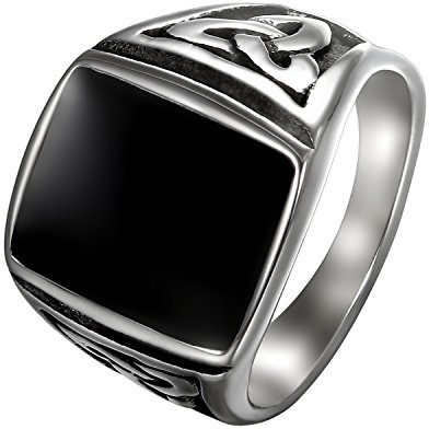 Flongo herrring herrring män, rostfritt stål ring rostfritt stål ring bandring svart silver tumring herrringar sigill irländska keltiska knut motorcyklist män tillbehör, Rostfritt stål
