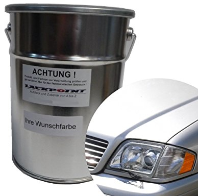 Lackpoint 0,5 Liter Spritzfertigen Wasserbasislack geeignet für Mercedes 744 Silber Metallic Autolack