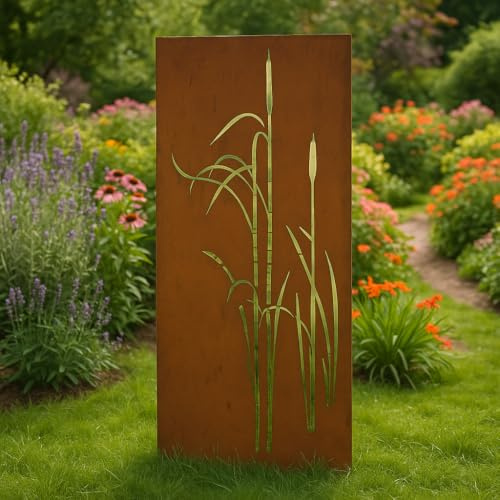 Zen Man Edelrost Garten Sichtschutz aus Metall Rost Gartenzaun Gartendeko edelrost Sichtschutzwand (031477-2 H150*50cm)