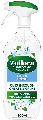 Zoflora Linen Fresh Multipurpose Spray, Multipurpose Disinfectant Liquid, Antibacterial & Multi-Surface, Pet Safe Disinfectant, Kills 99.9% Of Bacteria & Viruses, 1 X 800 ml