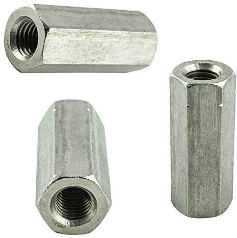 M12 X 30 mm (50 Stück) Gewindemuffe SW19 - Langmutter - Edelstahl VA A2 V2A - Sechskant-muffe rostfrei | AGBERG
