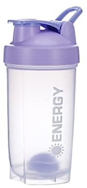 Pubiao Shaker per Proteine, Integratori Sportivi con Miscelatore per Fitness Frappè Portatile per Allenamento, 500 ml, Viola