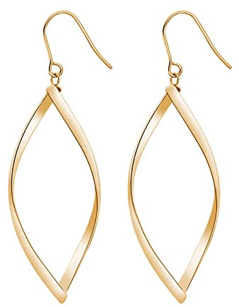 Lieson Titan Ohrringe Set, Hängeohrringe Gold Ohrstecker Hohl Blätter