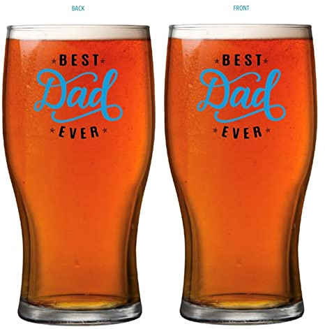 OM SUPPLIES Verre à bière avec inscription « Best Dad Ever » - Motif tulipe - Pour la fête des pères, un anniversaire, Noël - Double face - Motif 2
