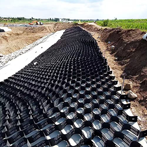 ERRULAN Kiesgitter Durchlässiger Kies-Granit-Stabilisator, Flexibilität Faltbares Kiessystem, Schwerlast-Geogitter Für Böschungen/Schlammerosionskontrolle (Color : WxH, Size : 2x8 m/6.5x26 ft)