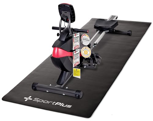 SportPlus | Rudergerät inkl. Bodenschutzmatte | Designed in Germany, klappbar, leises Magnetbremssystem, 8 Widerstandsstufen, Schwungmasse 8kg für zuhause