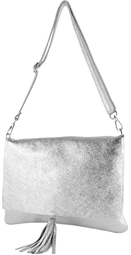 modamoda de T241 Damen Leder Umhängetasche, Abendtasche Gr. M, handmade in Italy