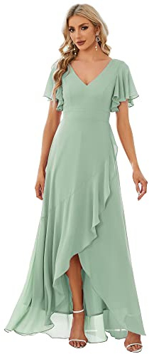 Ever-Pretty Women's Chiffon V Neck Ruffle Maxi Evening Prom Dress ES01749