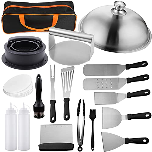 Kwaiyole Grill Zubehör, Grillbesteck Set Edelstahl Grillzubehör Schwerlast Grillspachtel Set Grillset für Camping, BBQ & Smoker & Plancha Zubehör für Gasgrill, Ideales Männer und Frau Geschenk