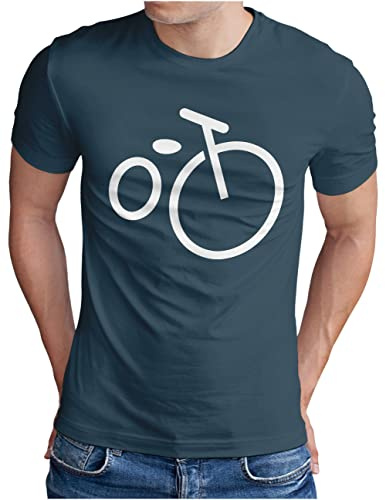 OM3® Minimalistic Bicycle Fahrrad T-Shirt - Herren - Rad Bike Radsport Radfahrer - S - 5XL
