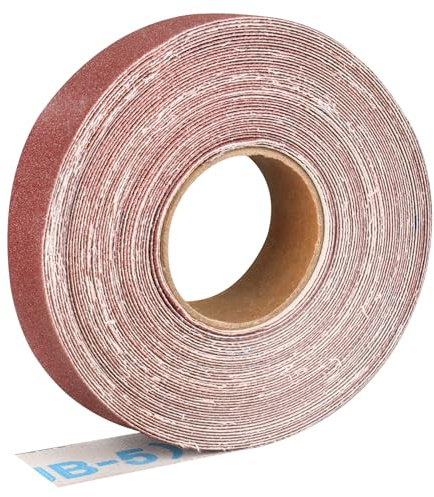Shineboc sandpaper roll 2.5cmx10m 120 grit aluminum oxide sandpaper, suitable for sanding, wood, furniture finishing, stainless steel and automotive body processing