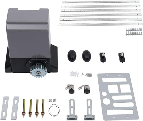 Sliding Gate Operator Automatic Gate, 550W Schiebetorantrieb Komplettset mit 4 Fernbedienung, 6 x 1m Schiene Maximales Anwendungsgewicht 1200 kg