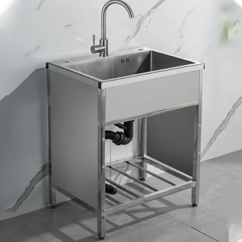 Spülenschrank mit spüle und armatur,spülbecken edelstahl,waschbecken küche Spülbecken mit Armatur,mit Filter Kanalisation Küche Spüle Spülbecken, 75 * 45cm,Für Den Haushalt Küchenspülen (Color : Ro