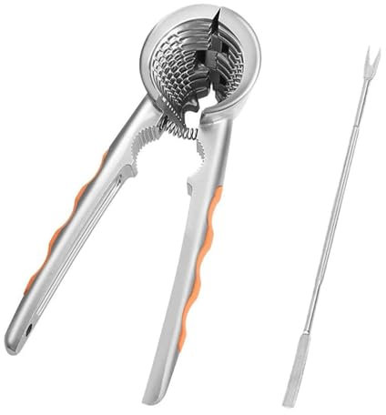 KRILLIQ Cascanueces Clip de Nogal de Metal en Forma de Embudo, desgranador doméstico, alicates multifuncionales con púas para nueces, almendras, pecanas para pelar nueces