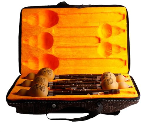 Hulusi-Flöte Traditionelles Chinesisches Blasinstrument, Bambus-Kürbisflöte, Dreifarbig, Natürlicher Kürbis-Hulusi, Set Mit Koffer