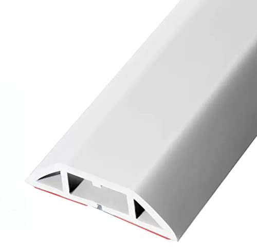 Kabelabdeckung Boden Selbstklebende Fabrik Praktische Anti-Stress-Bodenkabelabdeckung, Anti-Tritt-Leichtschnitt-Weich-PVC-Drahtabdeckung für den Boden, Kabelhohlraum - 2 * 1 cm 0,8 * 0,4 Zoll (Far
