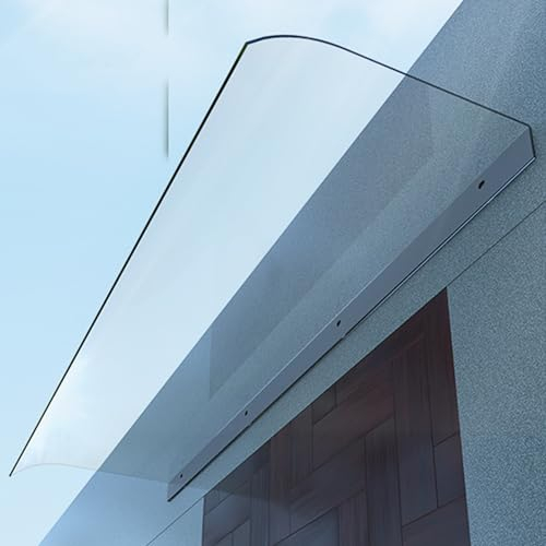 Überdachung Vordach, Vordach für Haustür, Gewölbt Polycarbonat Haustürvordach, Balkon Türüberdachung Pultvordach, Eingangsüberdachung Regenschutz, Pultbogenvordach, Regenschutz, für Draußen, Terrasse
