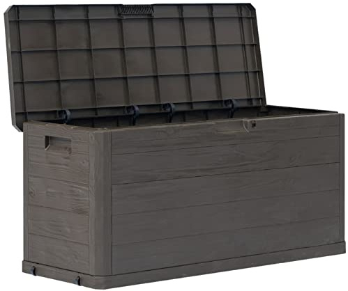 Kavolet Garten-Aufbewahrungsbox 280 L Gartenbox Wasserdicht Kissenbox Auflagenbox Aufbewahrungstruhe Gartentruhe Garten wetterfeste Outdoor-Aufbewahrungsbox, Braun