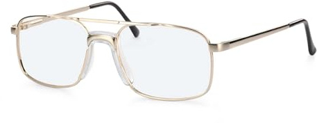 Hero Brille mit Sehstärke für Herren optional mit Sonnenbrillentönung oder Blaulichtfilter, Quadratisch, gefertigt aus Metall (inklusive Brillenetui)