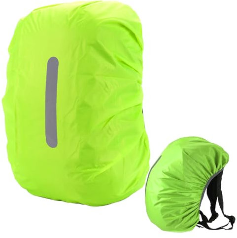 Protection de Sac à Dos Contre la Pluie, Protection de Sac à Dos avec Éléments Réfléchissants, Protection pour Sacs à Dos de 15-50 L, pour Randonnée, Camping, Voyages, Vélo (Vert, S(15-25L))