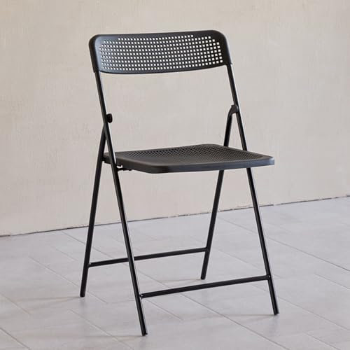 WEIDPHL Stapelbarer Stuhl, Rücksitz Für Zuhause, Klappstühle Aus Kunststoff Mit Rahmen Aus Kohlenstoffstahl, Ergonomischer Sitz Für Veranstaltungen Im Büro, Drinnen Und Draußen,Schwarz