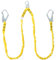 VEVOR 38mm Safety Lanyard, 6ft(1.83m) Fall Protection Lanyard with 2 Alloy Steel Snap Hooks, Retractable Safety Belt for Outdoor/Indoor Tree Climbing, 38KN Breaking Tension Lanyard, Yellow