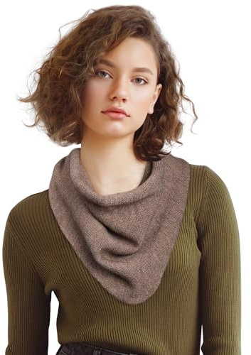 Molans Damen-Winter-Strick-Halstuch, warm, gehäkelt, Dreieckstuch für Damen und Mädchen, kaffeebraun, Einheitsgröße