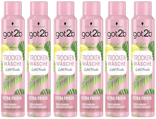 6x got2b Trockenshampoo TROCKEN WÄSCHE Extra Frisch Dry Shampoo mit Sofort-Frische-Effekt, Trockenshampoo ohne Rückstände mit tropische Brise-Duft, 200ml (6er Pack)