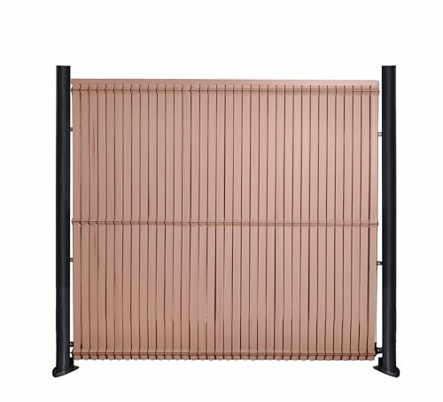 Kit occultation lamelle lattes PVC pour panneau grillage rigide maille 55 brise vue-brise H 1m23 x 2m50 couleur bambou