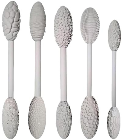 Textur verktygsset för lerkonst, oval modelleringsmönster rullar, kit, handgjord konst verktygsset, lerstruktur rullande prägling rutig handrullar för (5 st)