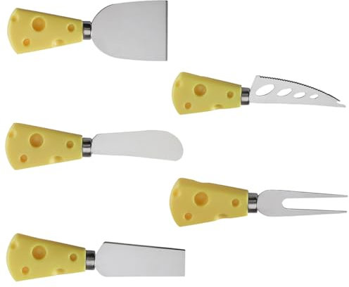 FUNNETOYU Cuchillos para Queso Juego 5 Piezas de Acero Inoxidable