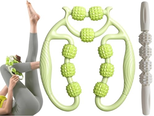 Rouleau Musculaire pour Jambes,2pcs Rouleau de Massage Musculaire des Jambes,Rouleau de Massage Anti-Cellulite,Rouleaux de Massage pour Muscles Rouleau Cellulite,Masseur Anti Cellulite,9 Roues