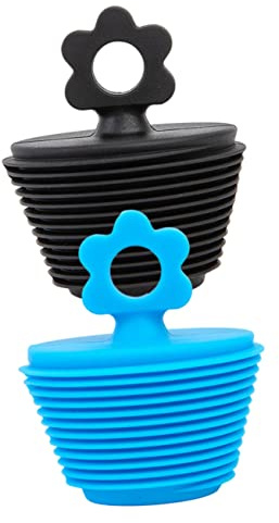 BAZEITFLOW 2stücke Badewannenstopfen Aus Silikon Blütenform Für Badewannen Und Waschbecken Abflussabdeckung Mit Hohlem Design Einfache Montage Gute Dichtwirkung