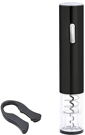 Sacacorchos - sacacorchos eléctrico a pilas, funciona con 4 AA (no incluidas), incluye descapsulador y abrebotellas para vino.