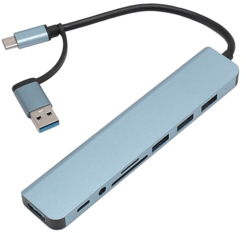 Generic Hub USB, Adaptateurs USB pour Plusieurs Appareils C Hub 3.0 2.0 Type C Fast Data Transfert avec Carte de Carte 8 dans 1 Multi-Port Adaptateur pour la Tablette Téléphonique