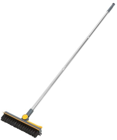 HIAKDOFT Cepillo de Limpieza de Suelo con Mango y Cerdas Duras Giratorias Multifunción para Baño Ducha y Juntas Resistente y Duradero Versión Azul y