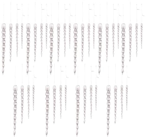 Icicle Christmas Decorations - Acrylic Icicle Pendants for Parties | Craft Drop Design Transparent for Fireplace Parties Window Family New Year Wedding
