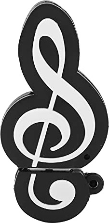 OVAQUIXI USB Flash Drive, Black Novelty and Cute Music Note Shape Design Movie Data Transfer USB Stick Gift (128GB)