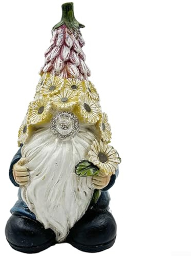 Nain de jardin solaire sans visage, décoration de pelouse en résine, décoration de jardin (D)