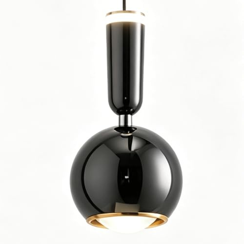 ESIYUVO Lámpara Colgante Moderna De Lujo, Lámpara Colgante Cilíndrica Esférica De Aluminio, Araña Con Tecnología De Elevación Suspendida, Luminaria LED De 7 W, Para Dormitorio, Sala De Estar,Comedor