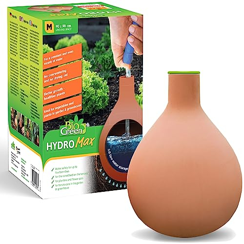 BioGreen Olla Pflanzenbewässerung Hydro MAX | vers. Größen | 3 L | Ø 90 cm automatische Bewässerung für Pflanzen | Terrakotta Tontopf | Bewässerungskugel
