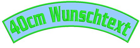 Wolfszeit Wunschtextaufnäher oberer Bogen B2 - viele Größen & Farben (40x12,5) - Personalisiert