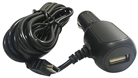 Amacam CC7 Dash Cam Charger with 3.5M Mini USB Cable 2A Output for Sat Nav & Android Devices 12V-24V Universal Vehicle Power
