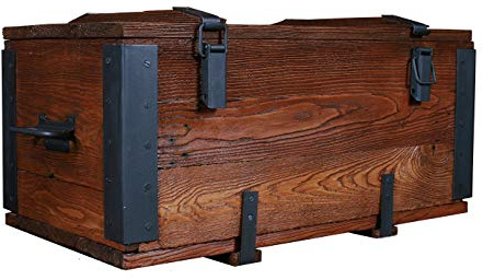 Vintage Style Tisch Truhe Holztruhe Designer Couchtisch Kaffeetisch Holz Kiste Rustikal Unikat Länge: 66 cm Höhe: 35 cm Tiefe: 33