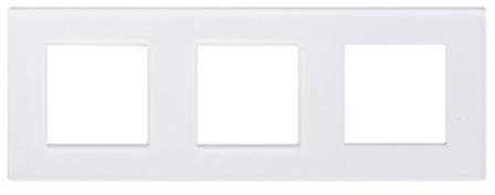 Luxus-Time Touch Glasrahmen Lichtschalter Steckdosen USB HDMI Weiß/Weiss POINT (Nur Rahmen Glas 3 Fach Weiss)