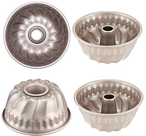 CANDeal Lot de 4 Mini Moule à gâteau Kouglof Revêtement Anti-Adhérent Diamètre: 10cm