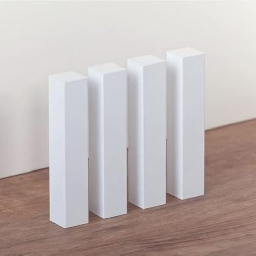PROVISTON | Universalecken | Holzecken | Holzturm | für Sockelleisten | 22 x 22 x 118 mm | aus Buche massiv | weiß lackiert | 4 Stück im Set