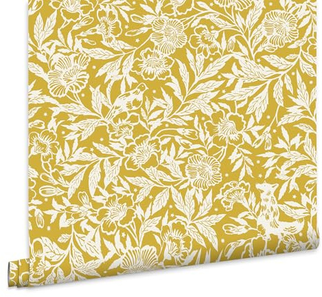 Joules Vliestapete Twilight Ditsy Antique Gold 10mx52cm | Tapeten Wohnzimmer, Wandverkleidung | Einfach anzubringen und zu Entfernen 1005 x 52